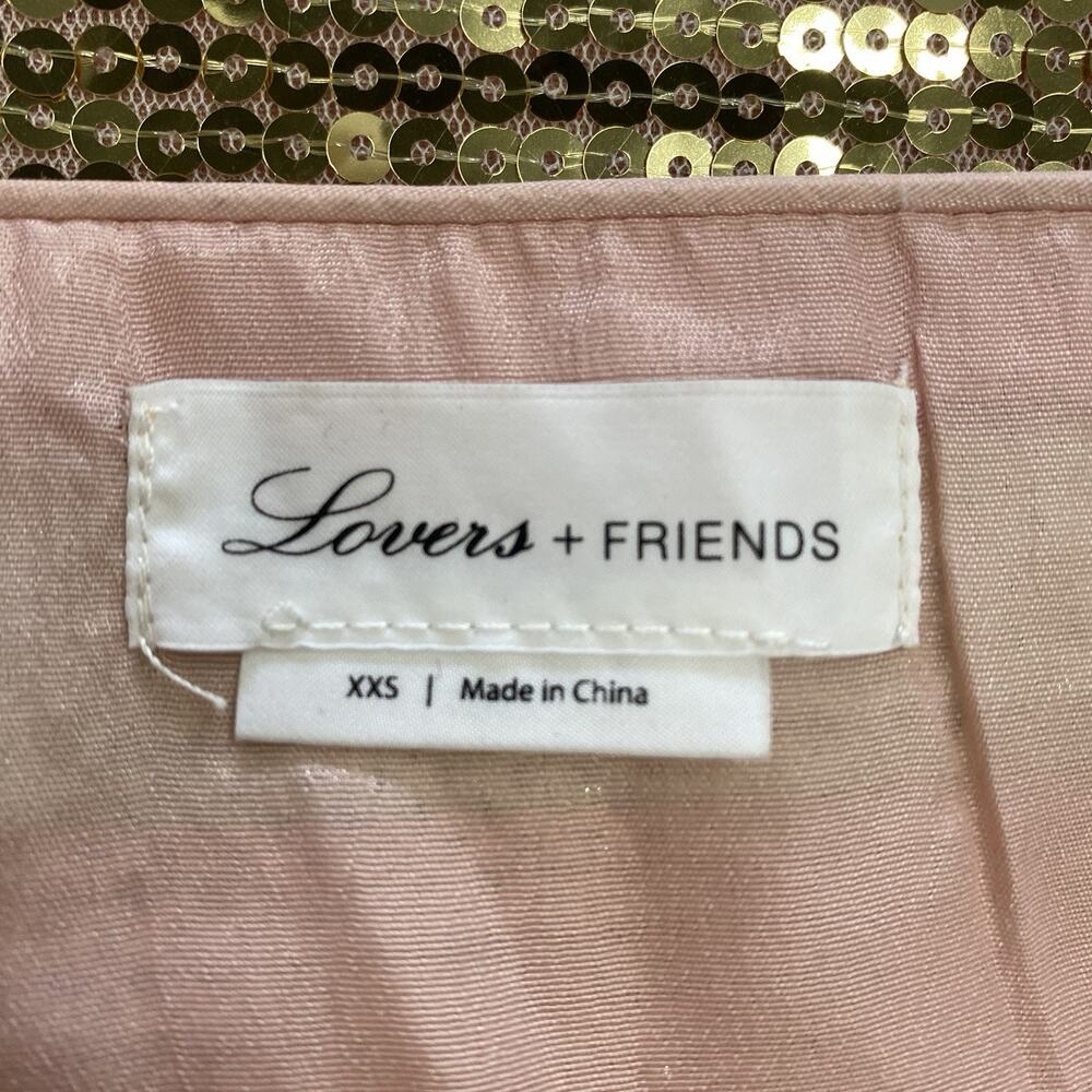 Lovers + Friends Rainbow Sequin Stripe Mini Dress XXS Pink Lined Party Cocktail - Picture 3 of 10